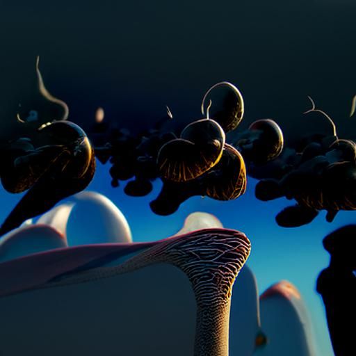Psychedelic Fractal Mushroom Spores in Digital Art