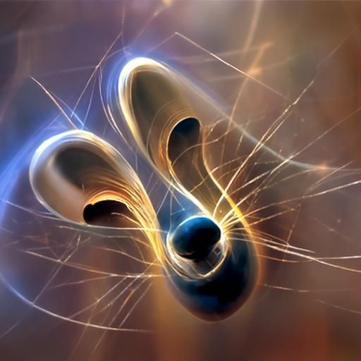 Quantum Entanglement in Space Art Style