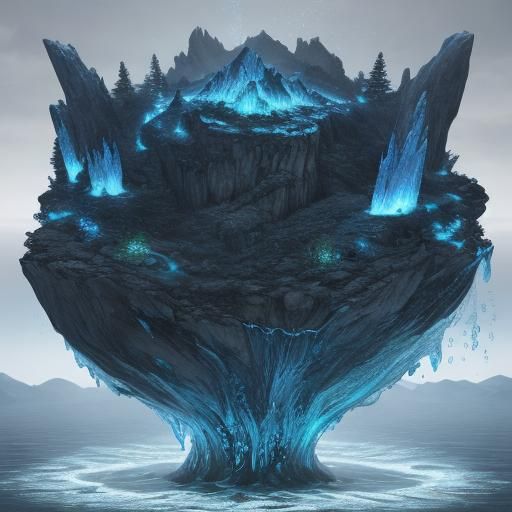 Water Elemental in Liquid World: Fantasy Concept Art