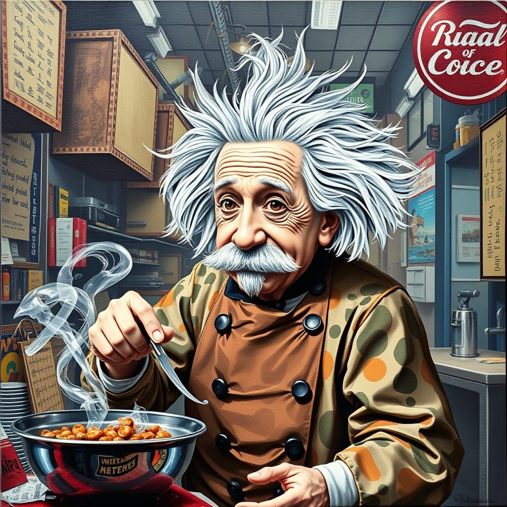Einstein in Metaverse: Street Art Collage