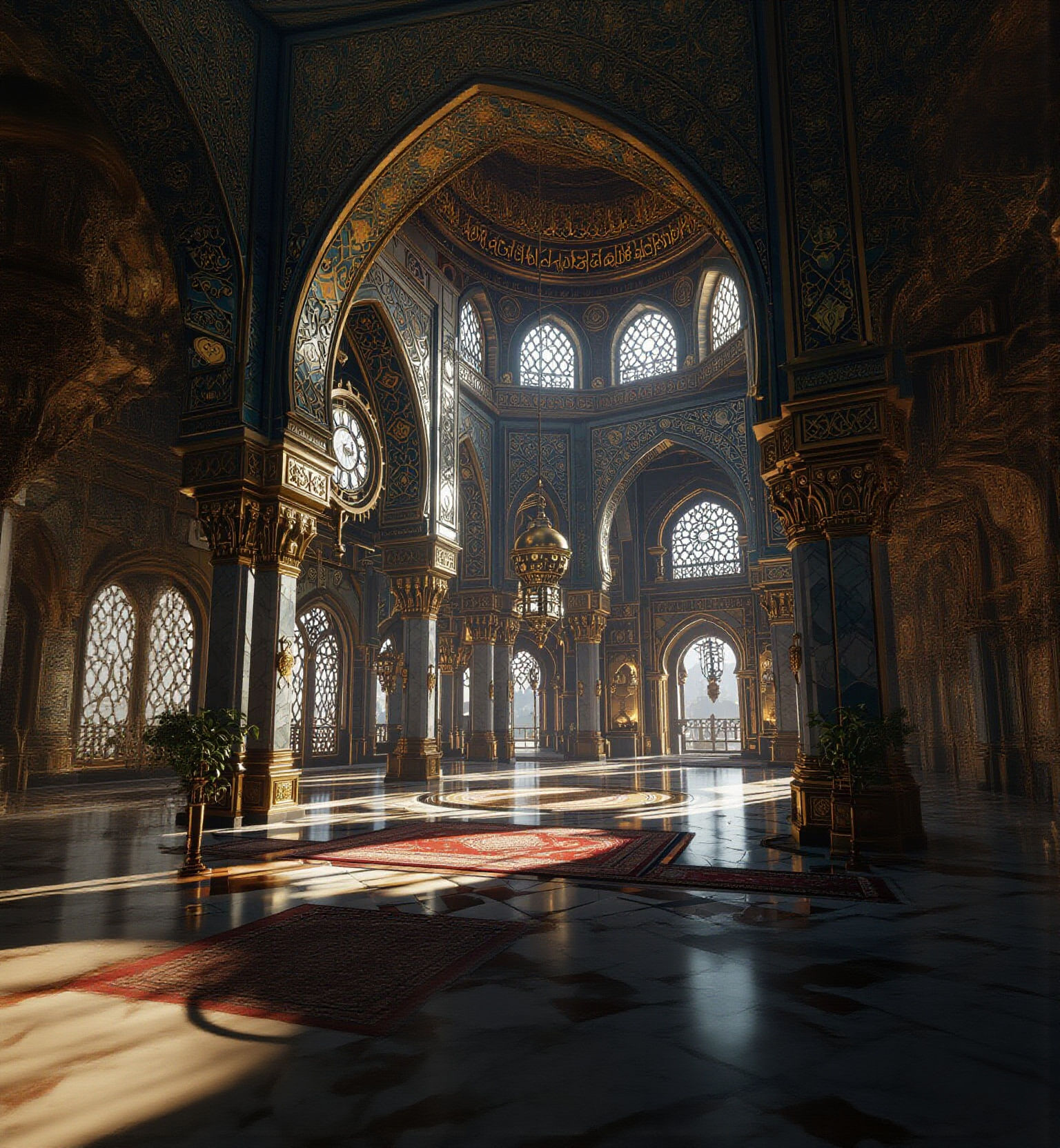 Ornate Steampunk Islamic Palace Interior
