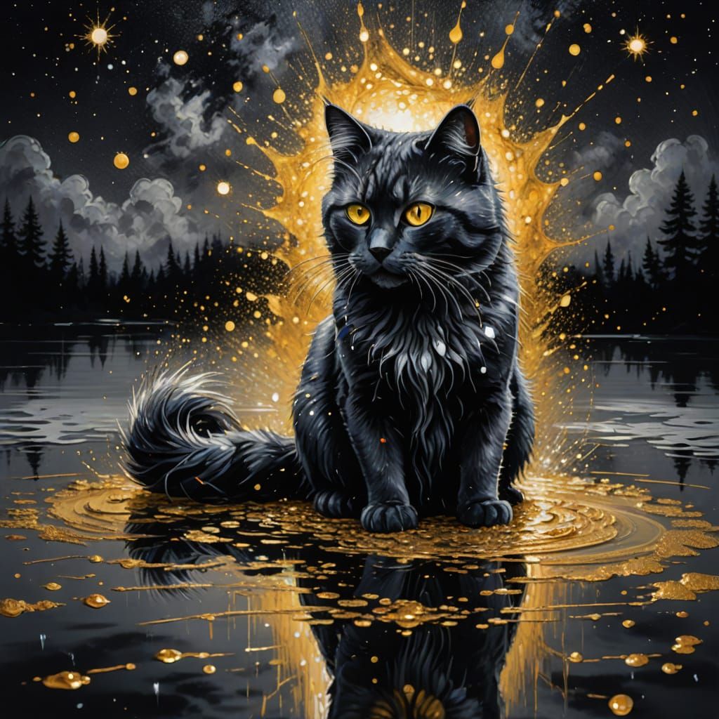 a majestic silver furry beautiful cat with a bushy tail