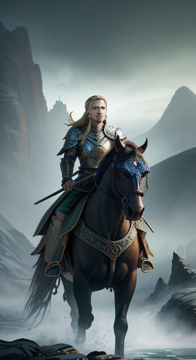 Fierce Female Viking Warrior in Nordic Armor
