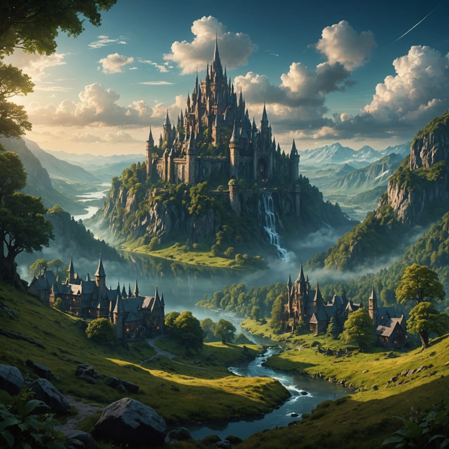 Picturesque Fey Realm: A Dramatic Digital Painting