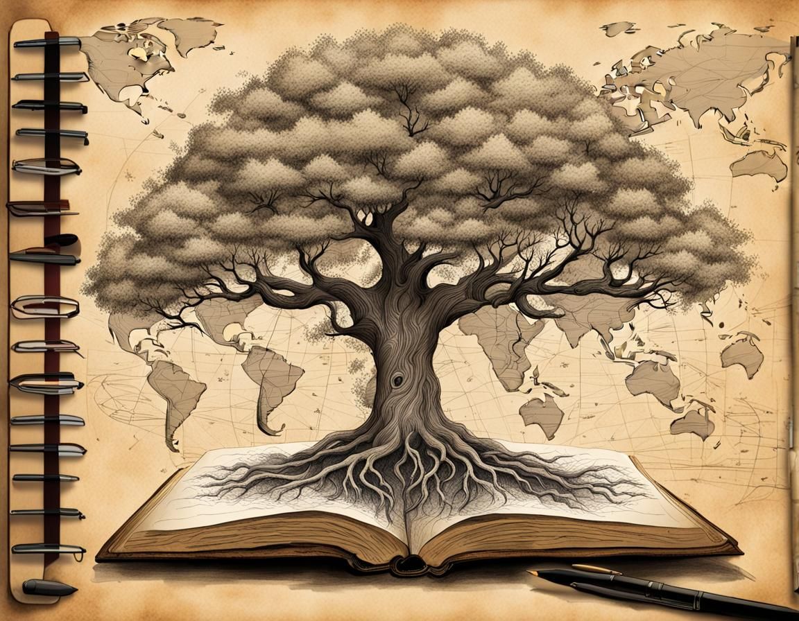 Pen and Ink Drawing of the World Tree