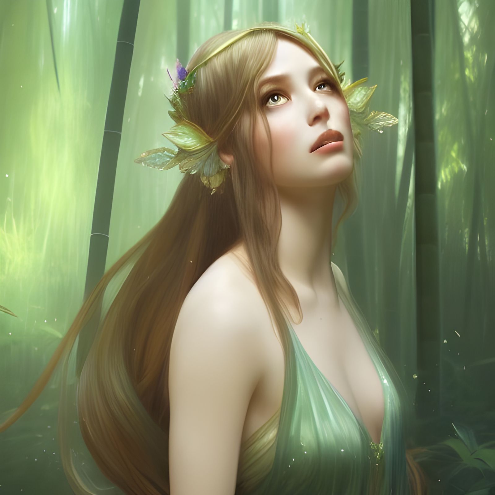 Enchanting Fairy Princess Portrait in Art Nouveau Style