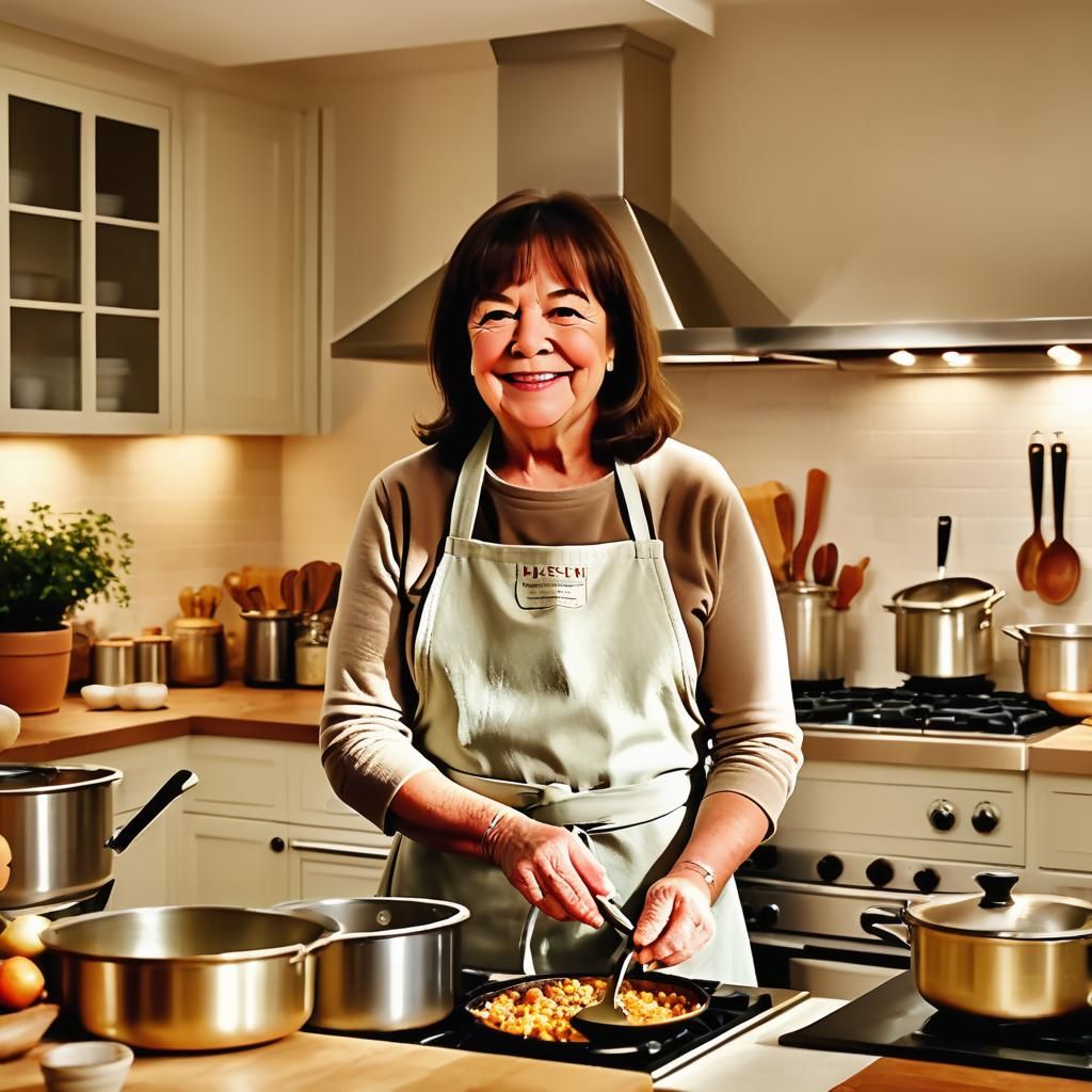 Ina Garten Teaches Cooking in Warmly Lit Kitchen