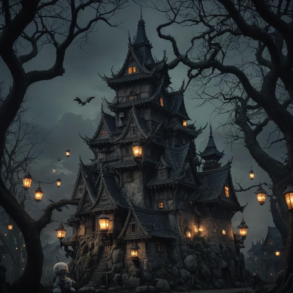 Dark Fantasy Japanese Village Ruled by Plushies