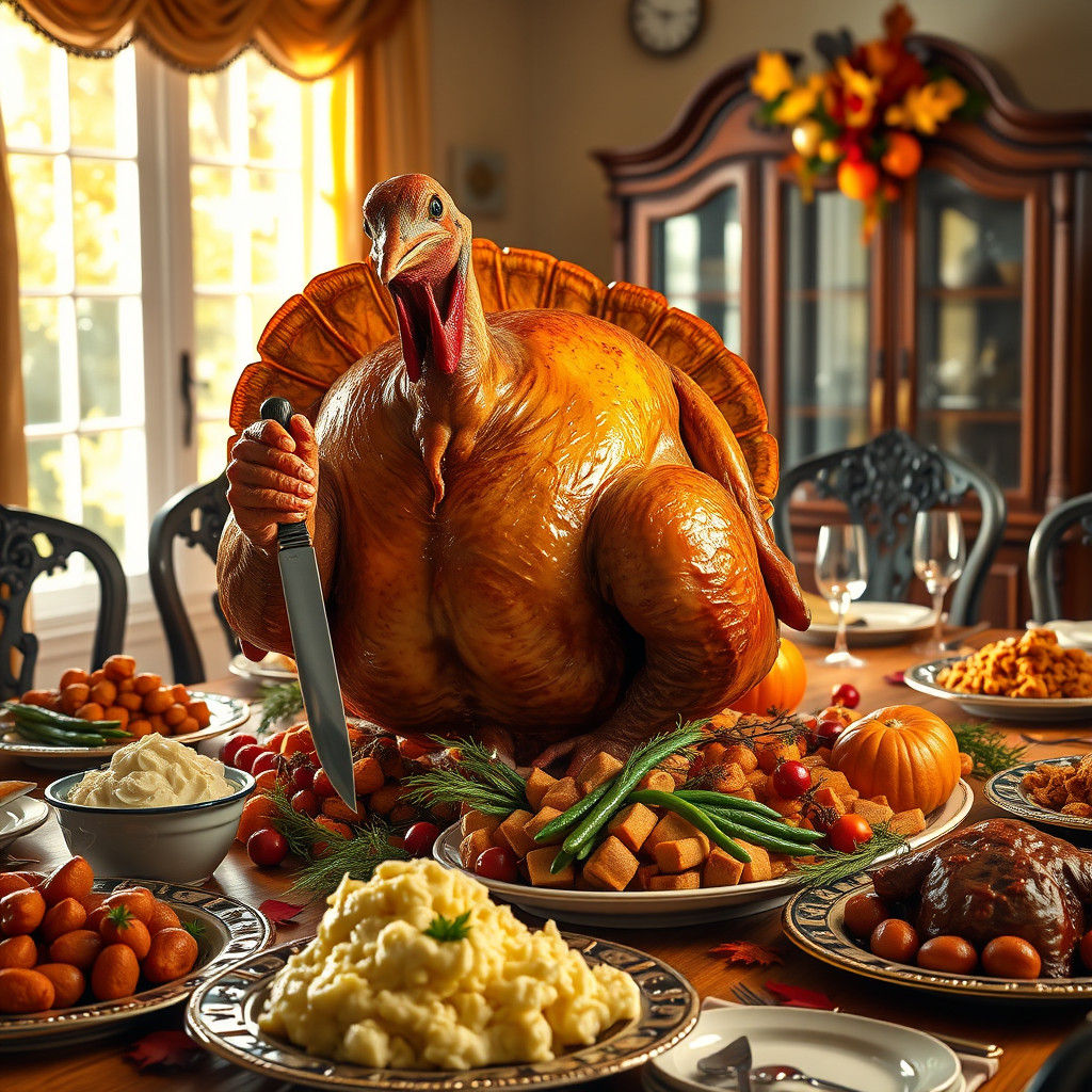 Thanksgiving Turkey Ready to Carve Feast