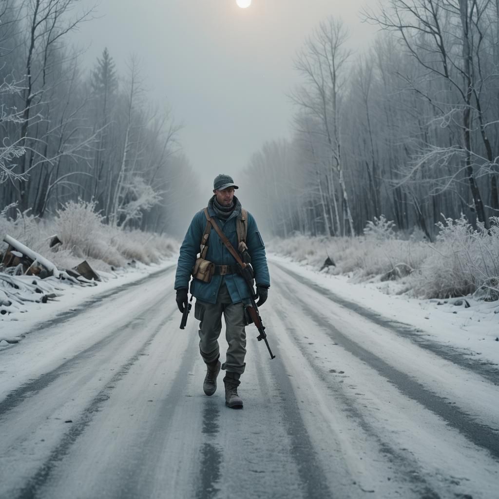 Lonely Survivor in Frozen Canadian Wasteland