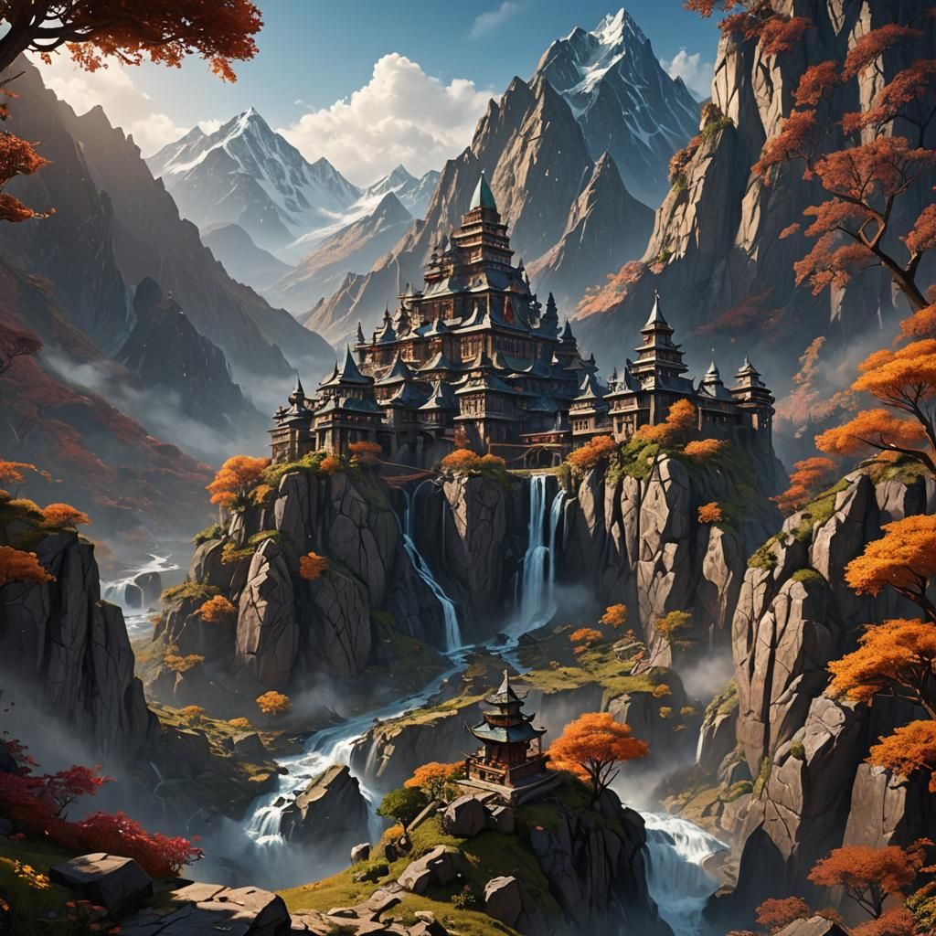 Attractive Mountain Image in Detailed Matte Painting