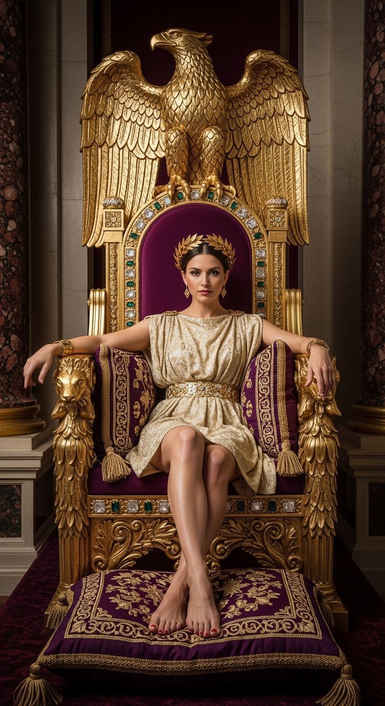 Roman Empress on Eagle Throne in Imperial Palace