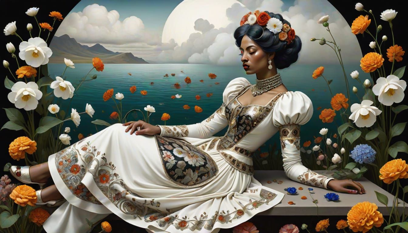 Surreal Indian Girl in Dieselpunk Dreamscape