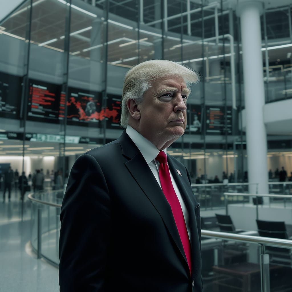 Confident Politician in Dystopian, Futuristic Style