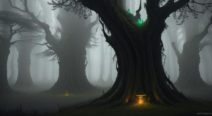 Dark Fantasy Warrior in Mystical Realm, Digital Painting