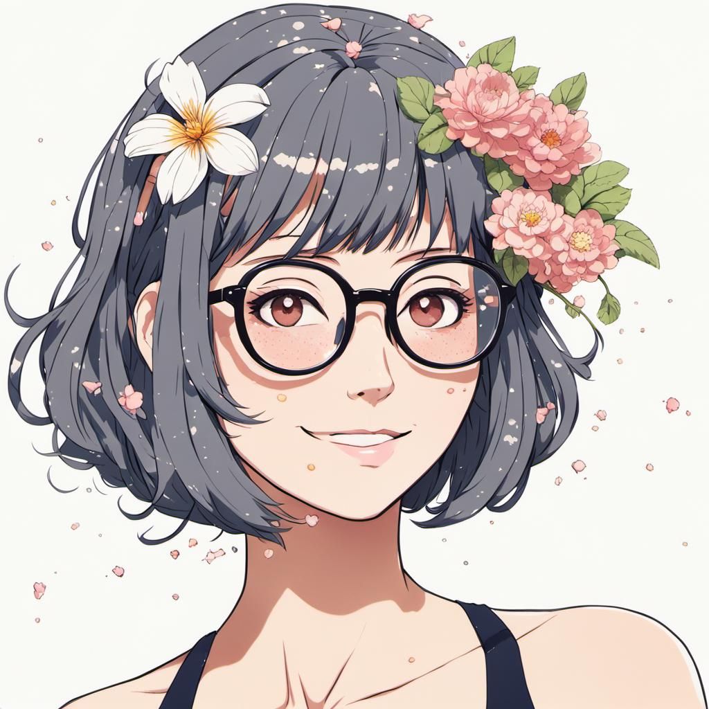 Cheeky Woman in 80s Anime Style Portrait