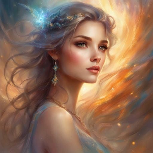 Realistic Portrait of a Beautiful Girl in Royo Style