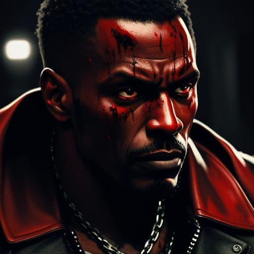 DMX Covered in Blood: Dark Cinematic Film Still