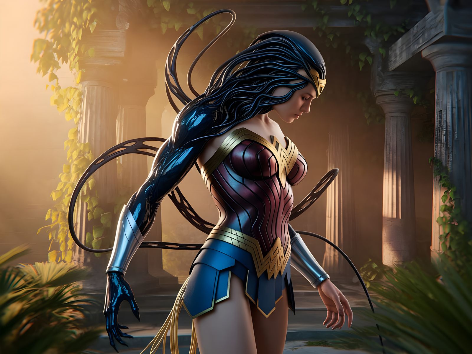 Wonder Woman Merges With Venom Symbiote
