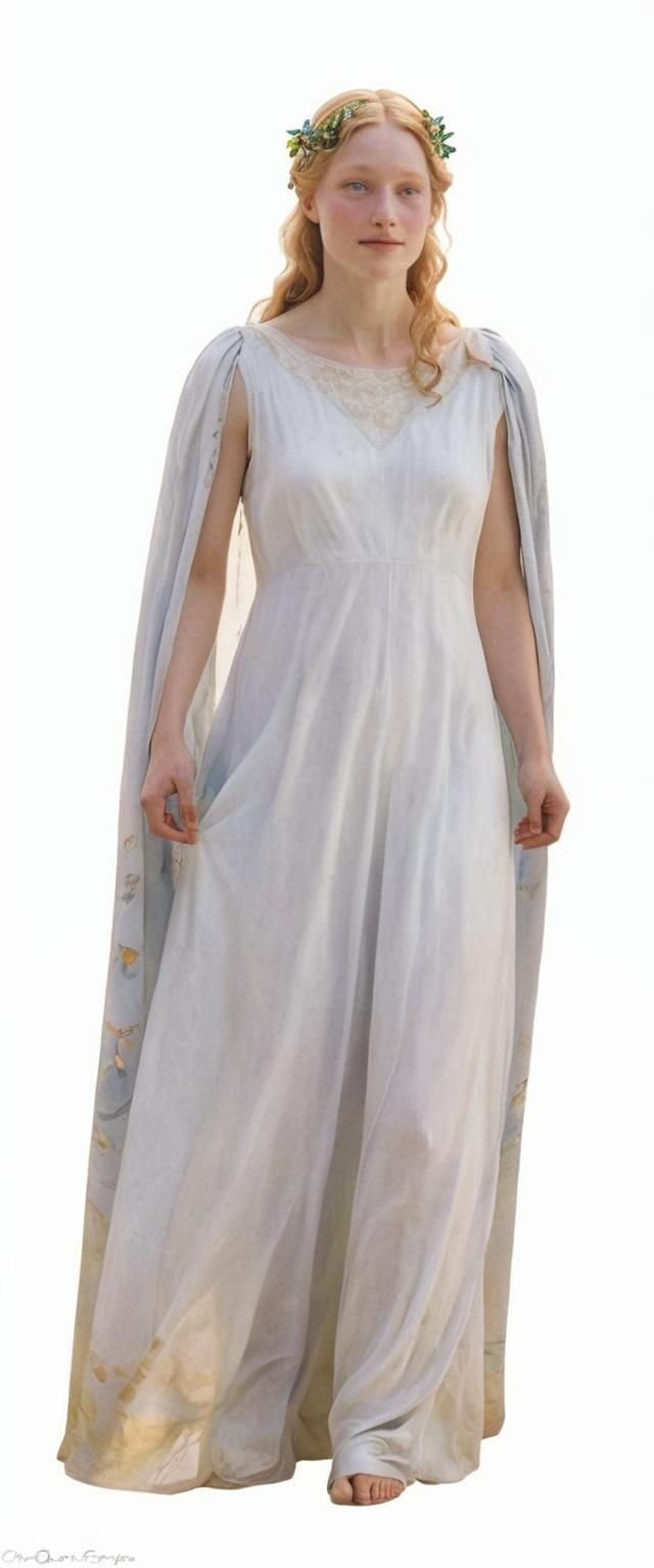 Angelic Woman with Butterflies in Botticelli Style