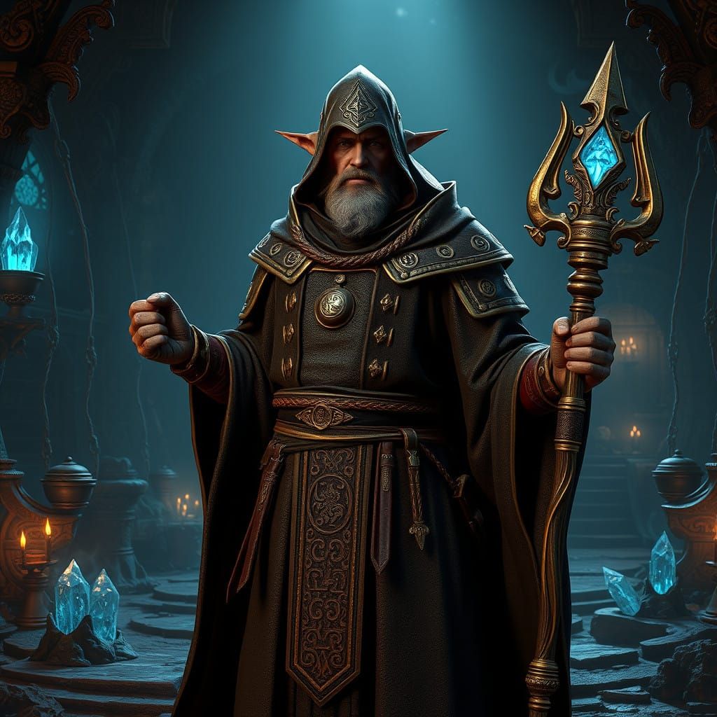 Elder Scrolls Mage in Ancient Dwemer Robe of Magical Power