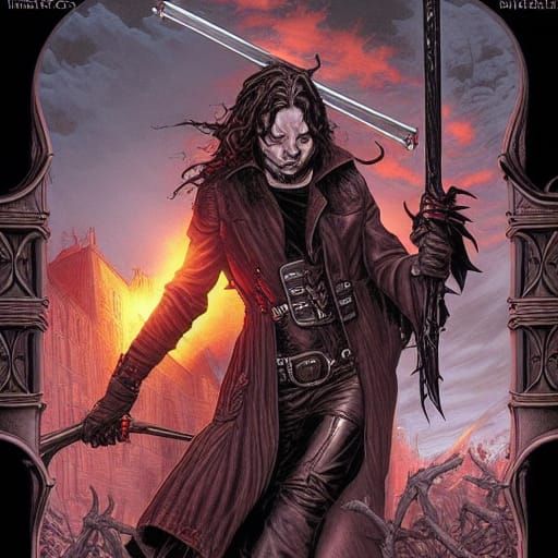 Monster Hunter Battle in Comic Book Style