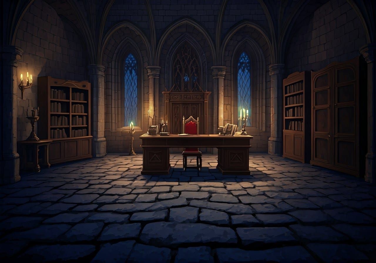 Serene Medieval Castle Interior in 8K Anime Style