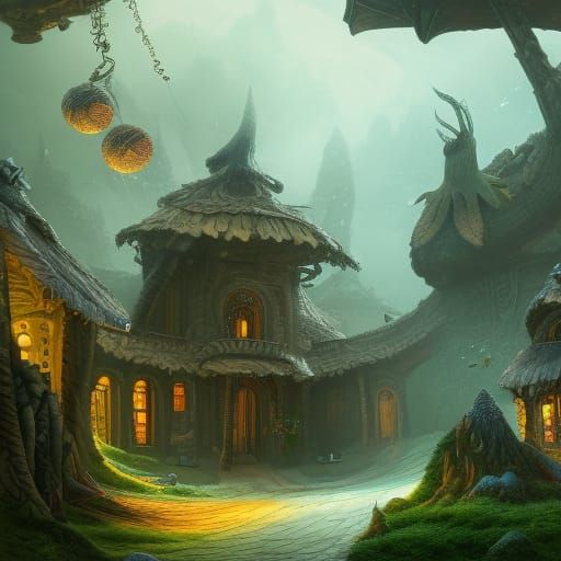 Fantastical Snail House in Detailed Matte Painting