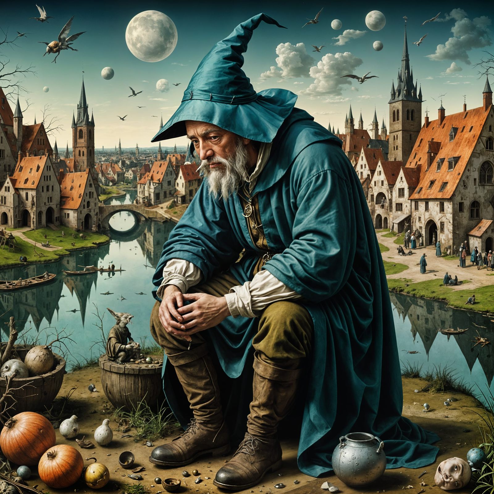 Melancholy Scene in Bosch Style