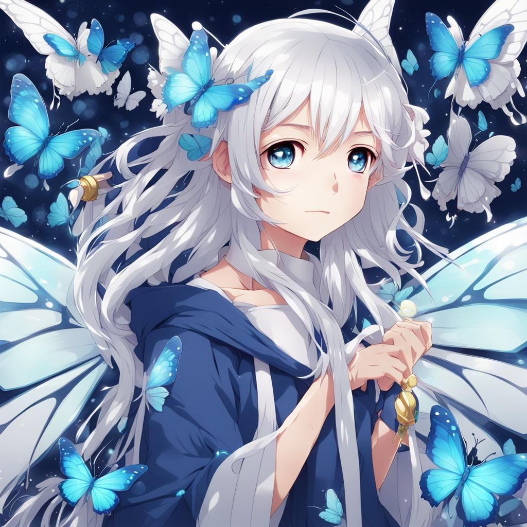 Anime Girls with Butterfly Wings and Antennae