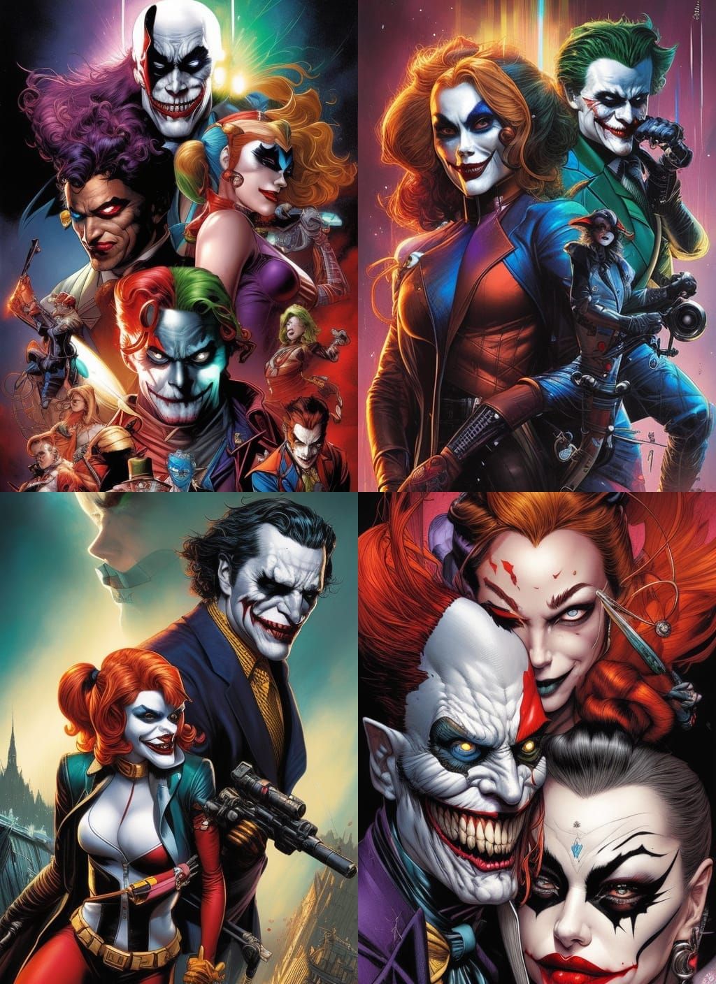 Harley Quinn and Joker Crayon Caricature