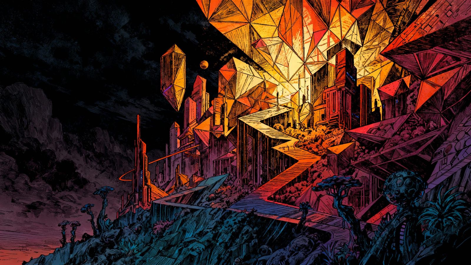 Mystical Forest Landscape in Dan Mumford Style