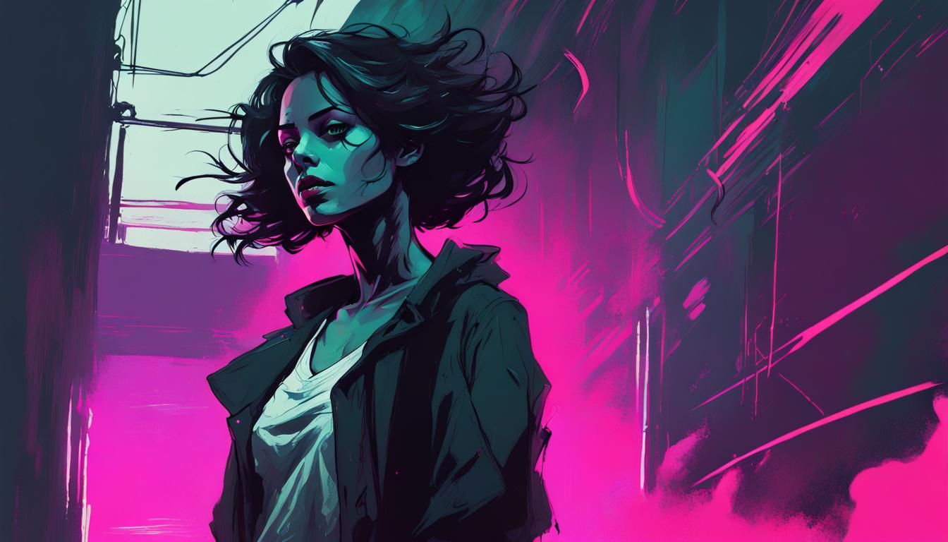 Creepy Ghost in Dark School, Comic Book Style