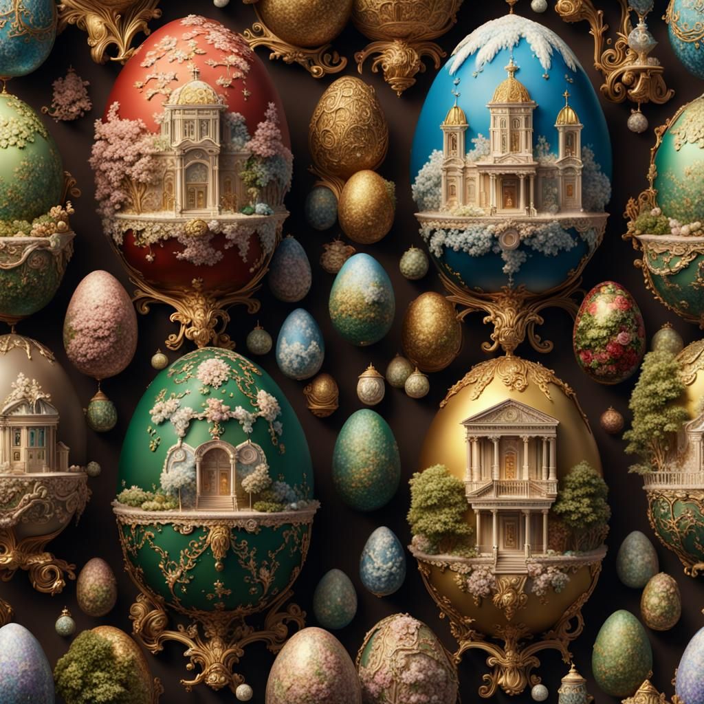 Faberge Eggs Depicting the Four Seasons