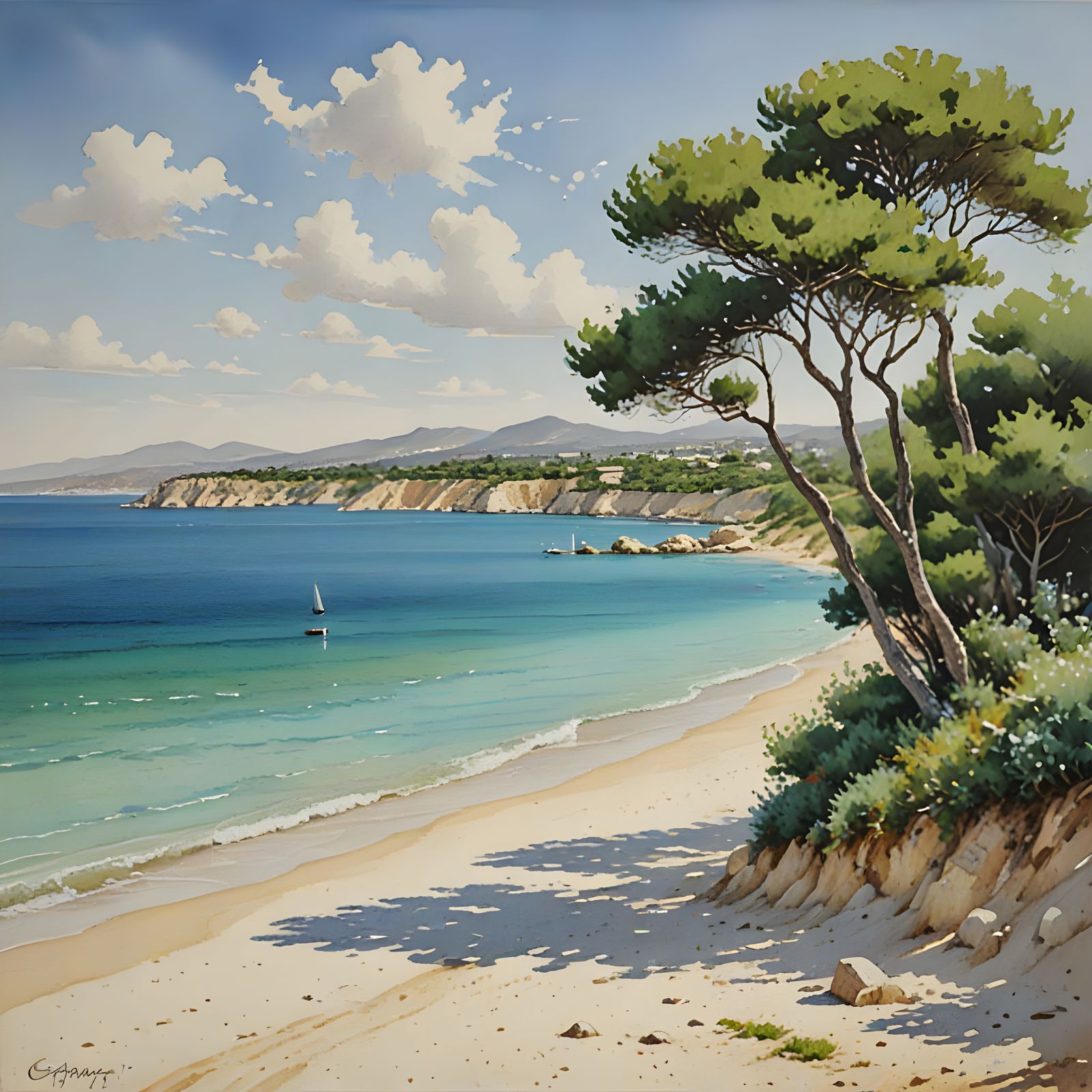 Turquoise Waters of Çeşme Altınkum Beach in a Serene Waterco...