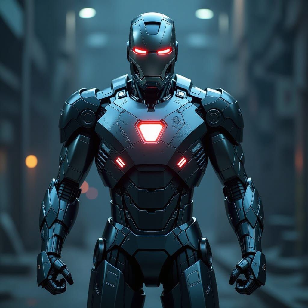 Ironman in Terminator Cybernetic Armor, Dark Futurism