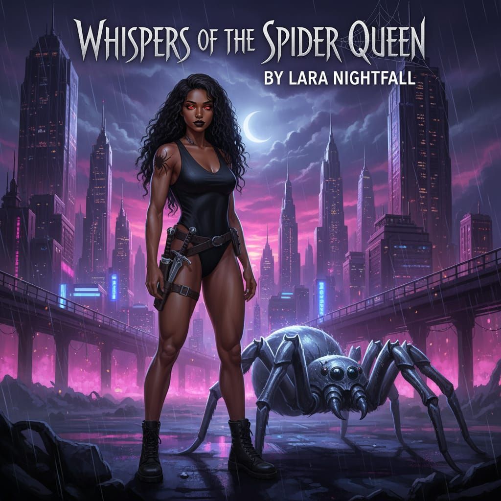 Fantasy Book Cover: Neon City & Spider Queen