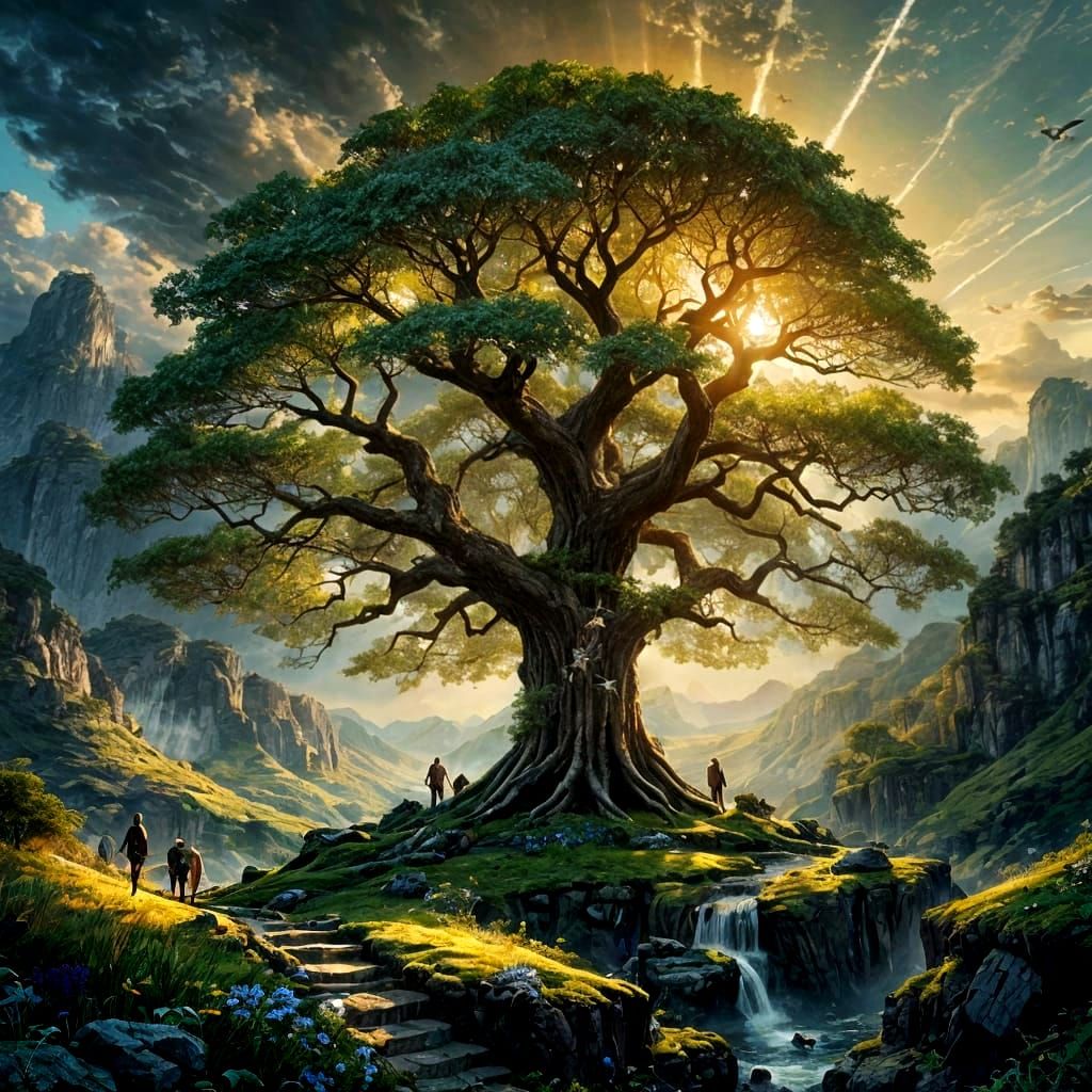 Majestic Tree of Life with Radiant Light