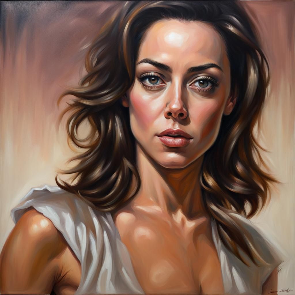 Aubrey Plaza as Fantasy Art Oil Painting