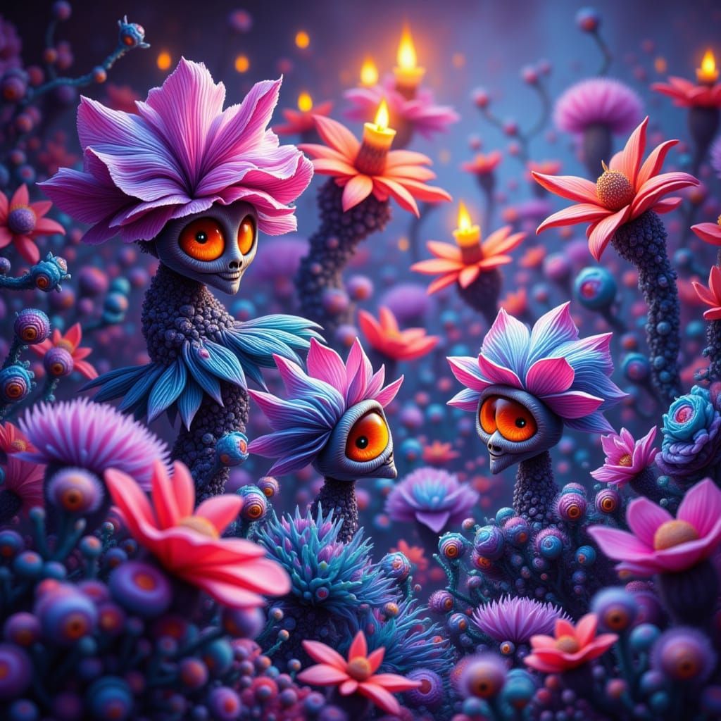 Whimsical Alien Flora in Cinematic Style