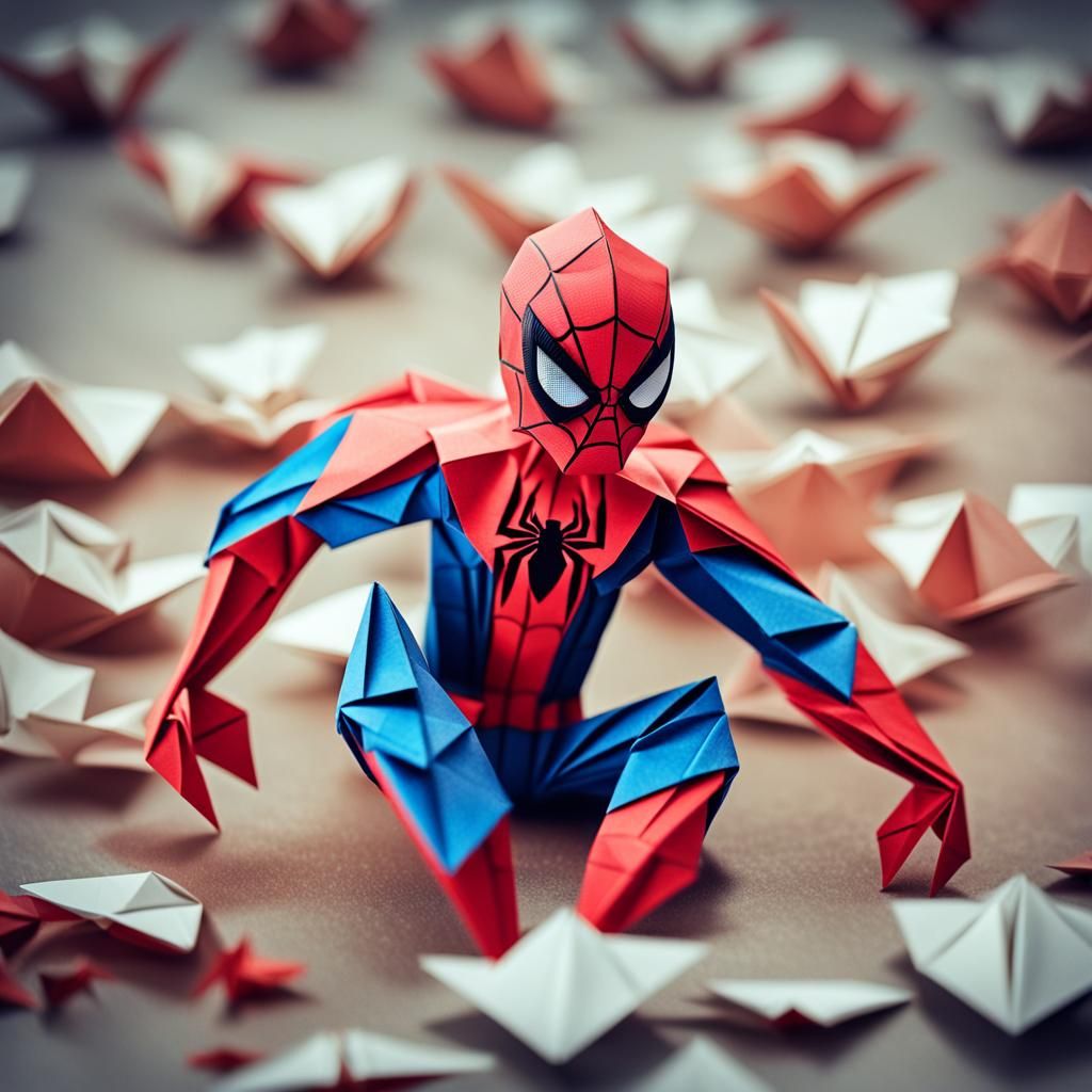 Origami Spider-Man Papercraft in 8K Resolution