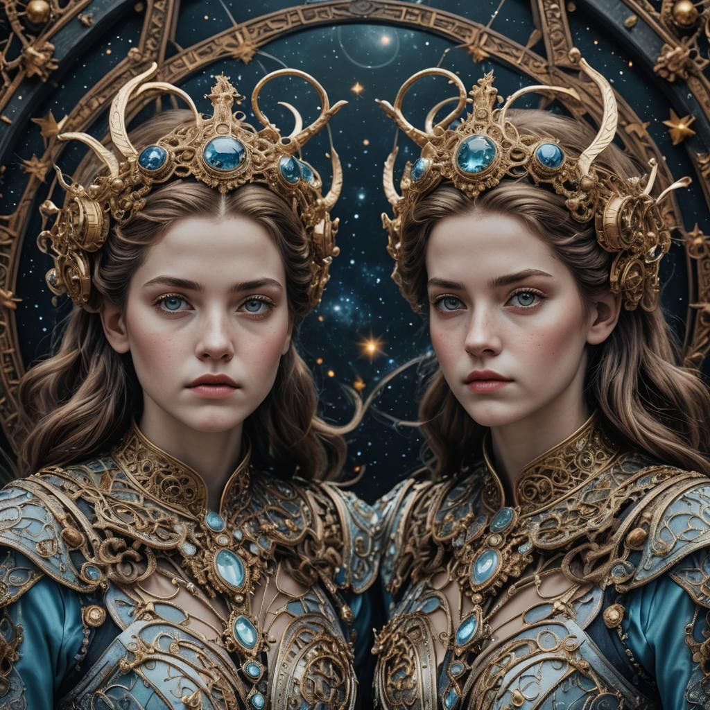 Hyperrealistic Gemini Sisters in High Definition