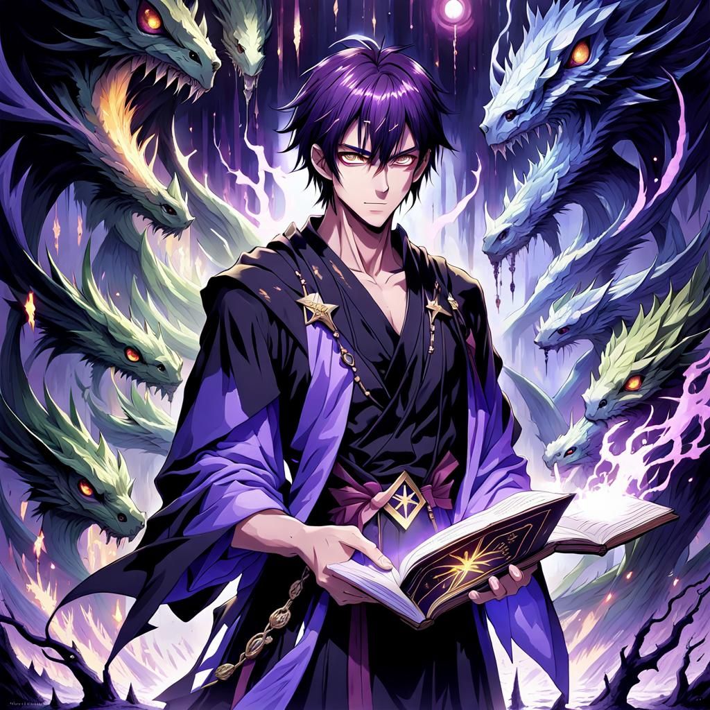 Anime Mage in Dark Swamp: Ultra Detailed Art