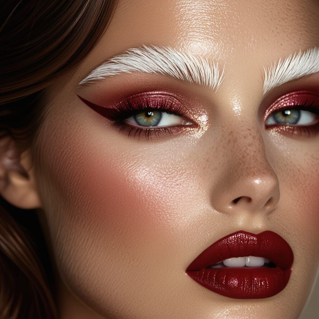 Editorial Makeup: Burgundy Eyes and Lips