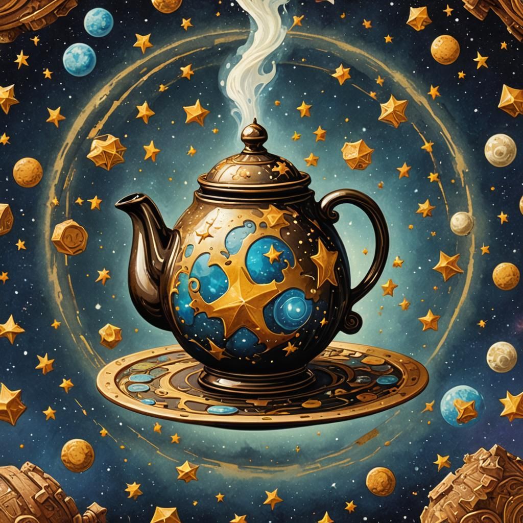 Cosmic Teapots Postage Stamp Design