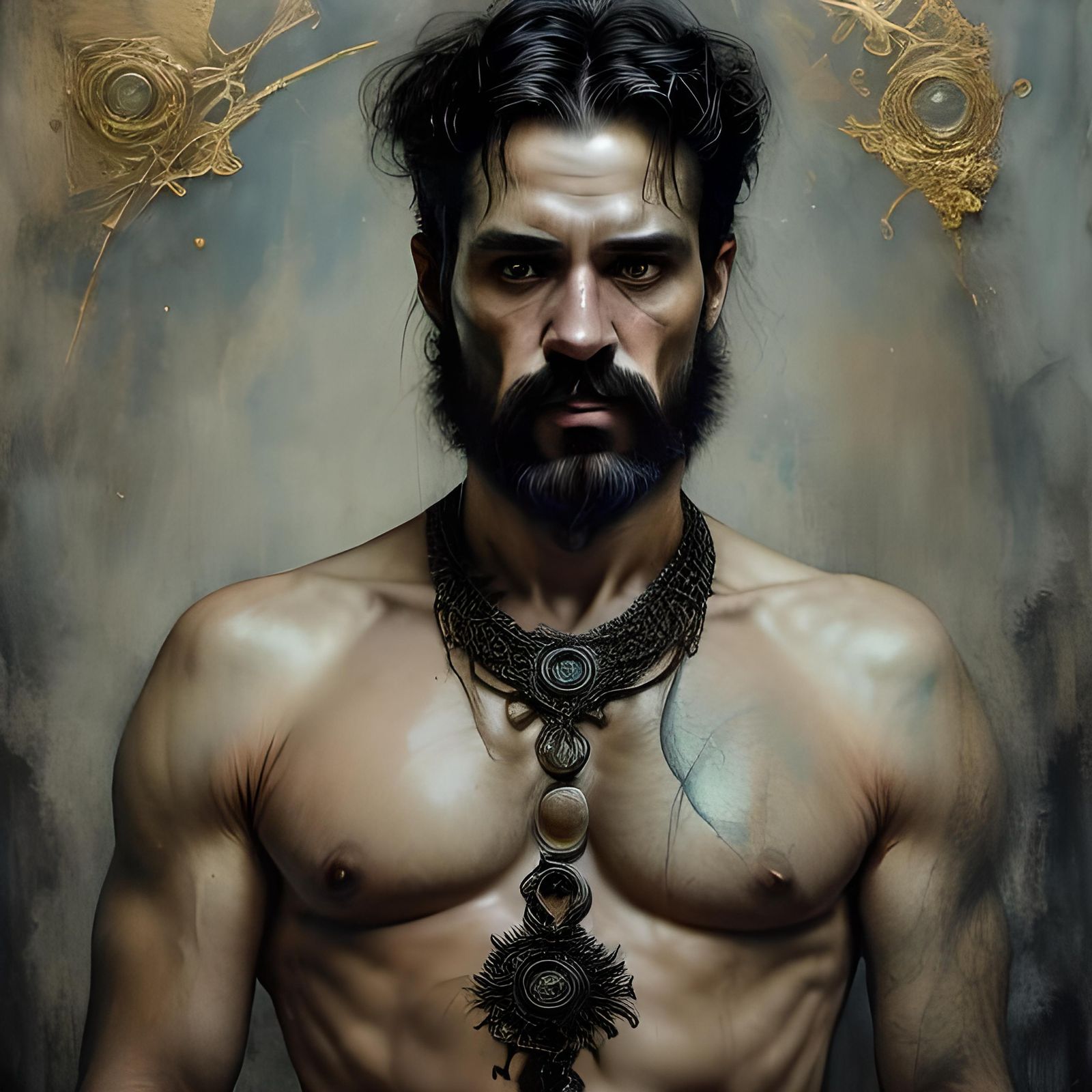 Majestic Man in Opulent Royal Hall Portrait