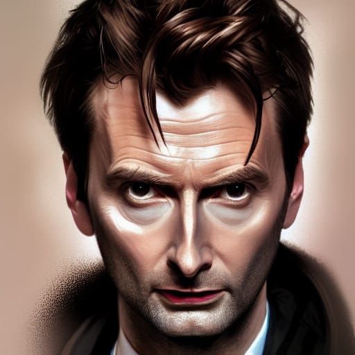 David Tennant Doctor Who Portrait in Art Nouveau Style