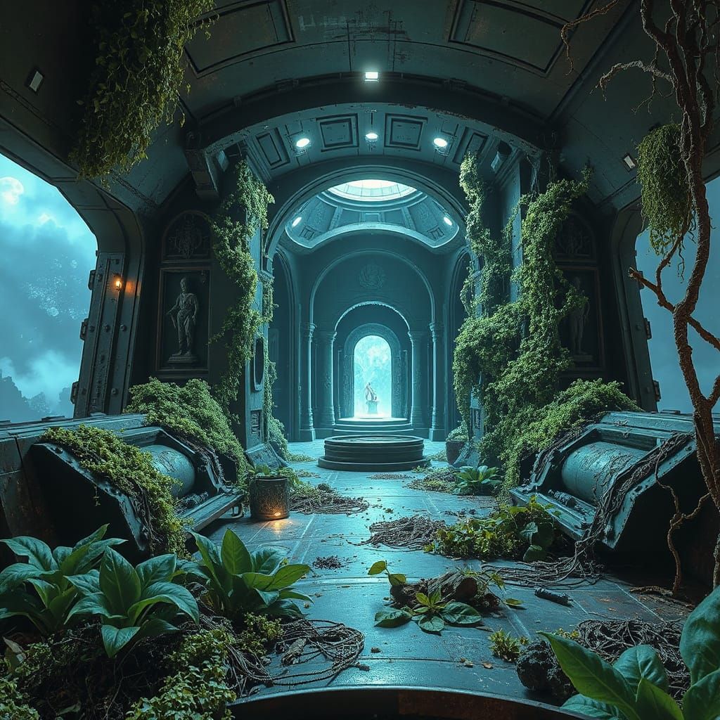 Hidden Alien Temple on Ancient Spaceship Deck