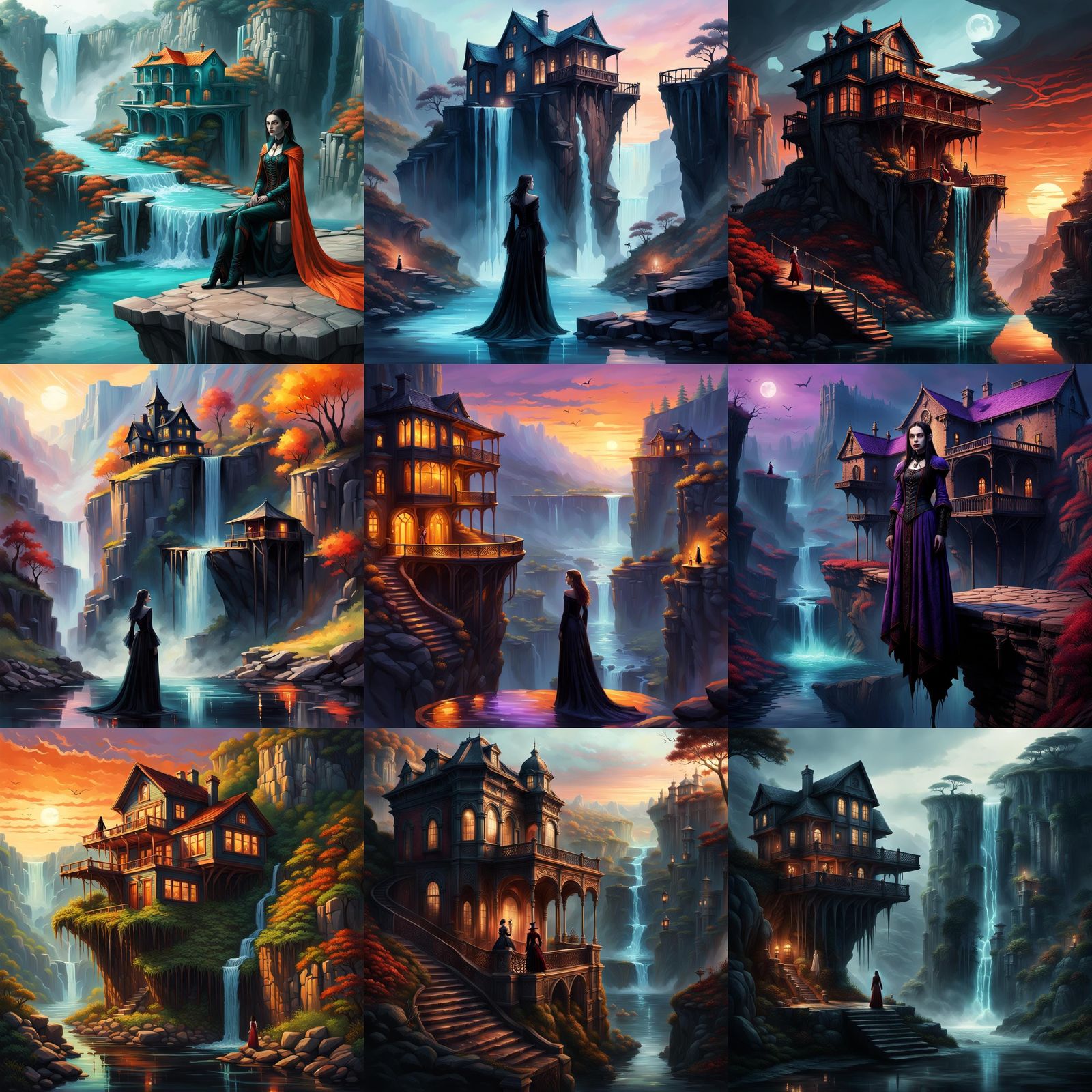 Vampire at Cliffside House: Fantasy Concept Art