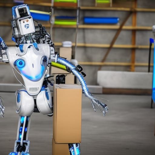 Humanoid Robot with Flamethrower